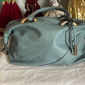 Chic Teal Leather Satchel